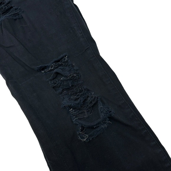 FRAME Le Skinny de Jeanne Ripped Noir Wash Skinny Jeans Black Distressed Size 28 - Picture 12 of 13